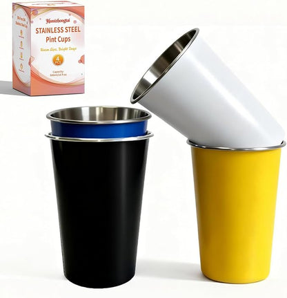 4 Pack Stainless Steel Cups 16oz by Unknown