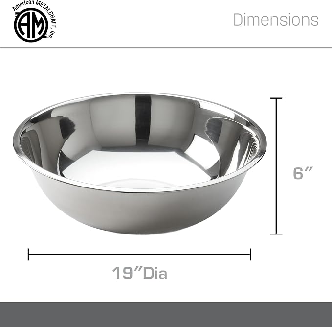 American Metalcraft 20 qt Stainless Steel Mixing Bowl - Image 4