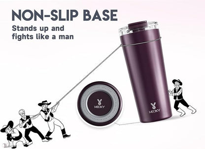 Meoky 24 oz Insulated Travel Coffee Mug: Leak Proof Lid, Plum | Stainless Steel - Image 8
