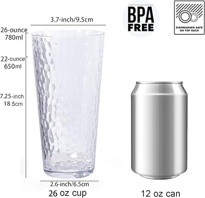 KX-WARE 26-ounce Acrylic Highball Glasses Plastic Tumbler Larger Drinking - Image 2