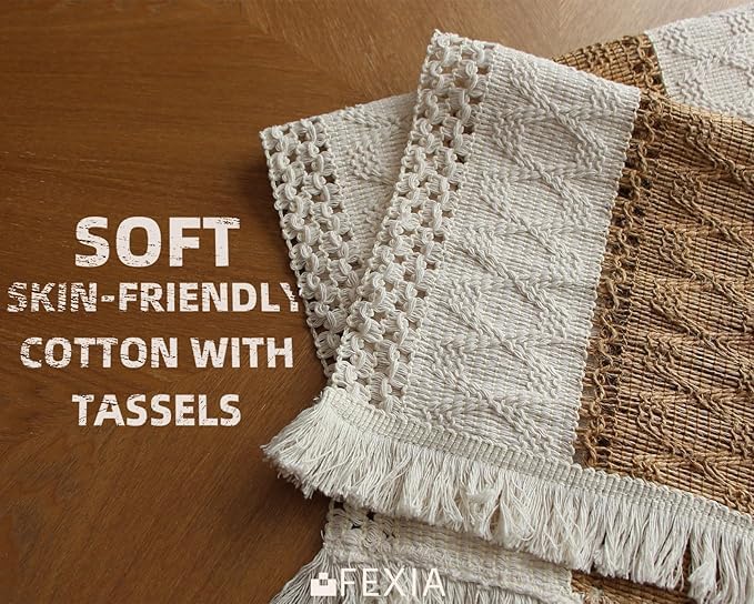 Boho Placemats Set of 6, Macrame Table Mats Farmhouse Dining Decor | 12x20" - Image 6