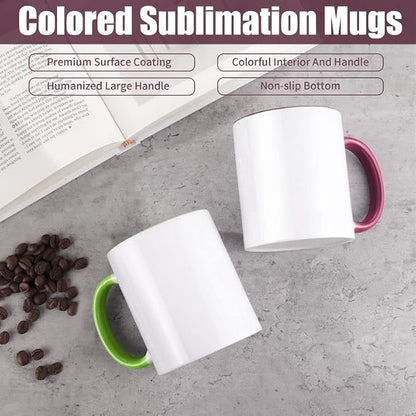 TANGLONG 12PCS Sublimation Mugs-6 Assorted Colors 11oz ceramic cup - Image 2