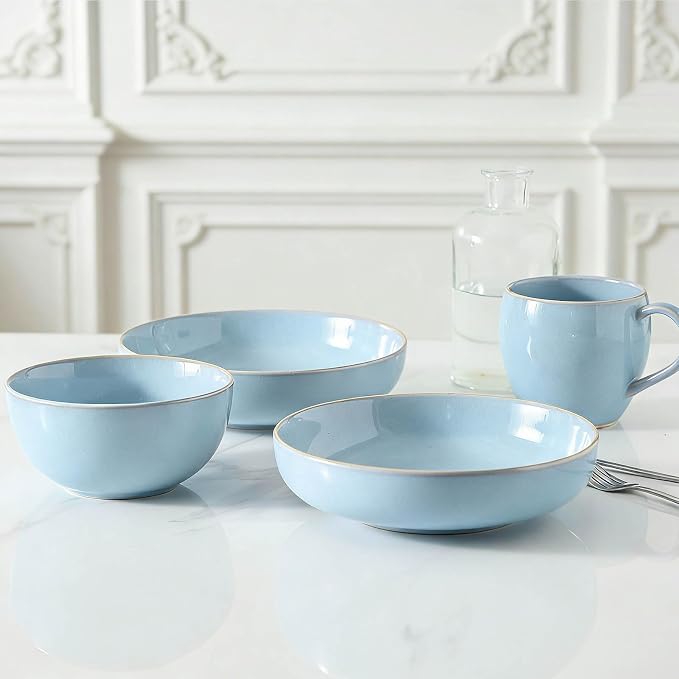 Ceramic Patsa Bowls, 34 oz Salad bowl Set of 4, Stoneware Serving Bowl - Image 3