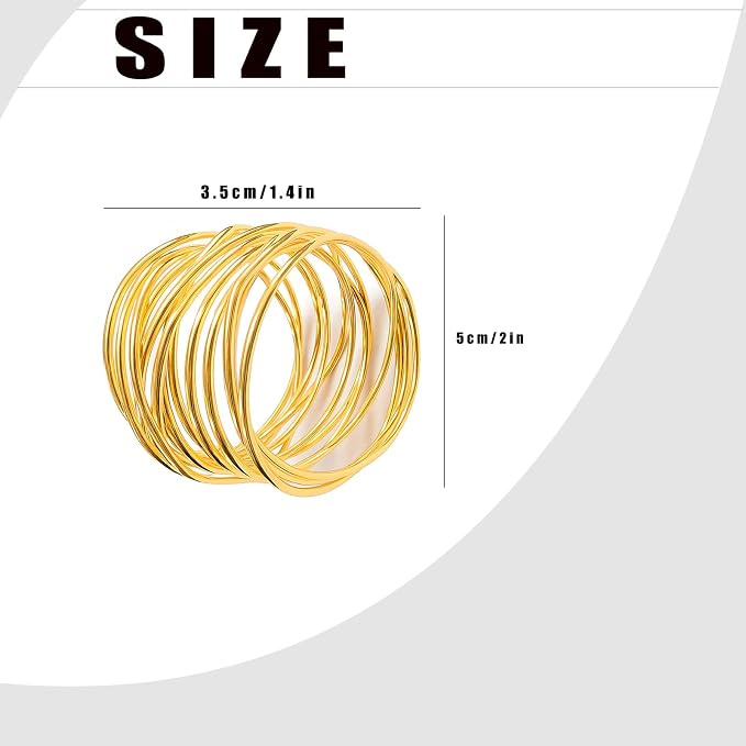 6 PCS Gold Metal Napkin Rings - Image 2