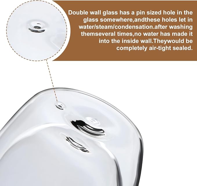 Aurzen 2 Pack Double Walled Glass Coffee Mugs - Image 7