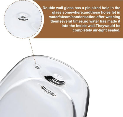 Aurzen 2 Pack Double Walled Glass Coffee Mugs - Image 7