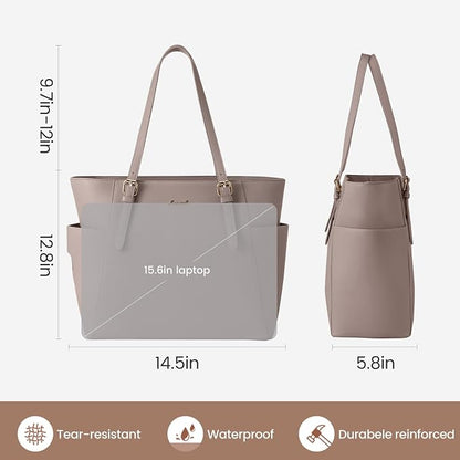 LOVEVOOK Laptop Tote Bag for Women, Leather Work Computer Briefcase Bag | Large - Image 5