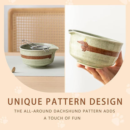 Matcha Set with Dog Pattern, 17 OZ Matcha Bowl, Matcha Kit - Image 2