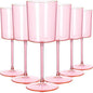 Ciaell 12 Pack Pink Plastic Wine Glasses by Ciaell