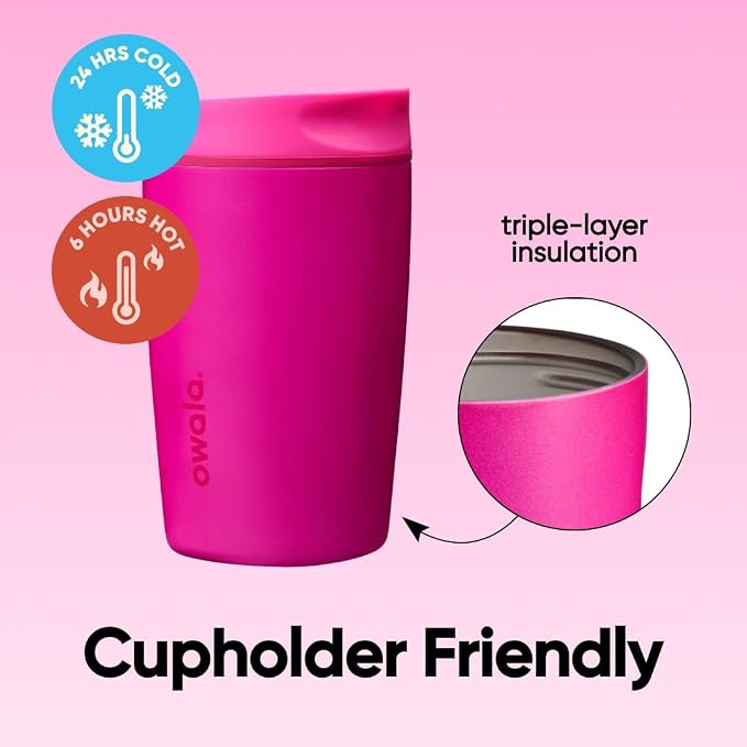Owala SmoothSip Slider Insulated Stainless Steel Coffee Tumbler, Reusable Iced - Image 3