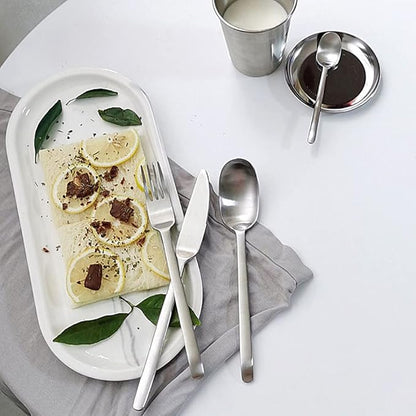 Matte Silverware Set for 10 Stainless Steel Flatware Set Light Luxury Vintage Style 40 Piece Cutlery Tableware Utensils Set Include Knives Forks and Spoons for Home Kitchen Restaurant Christmas