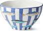 Something Fishy Ceramic DEEP SERVING BOWL 9 x 5 Inches, coastal striped serving by CERTIFIEDINTERNATIONAL