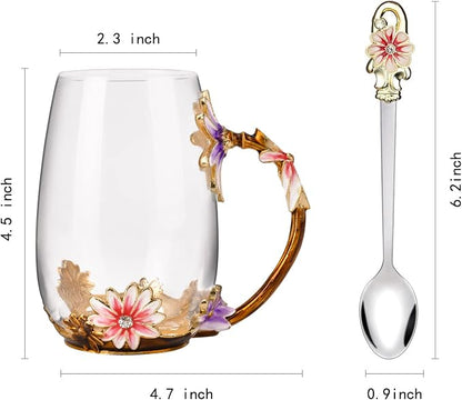 OEAGO Purple Gifts for Women Mom Mothers Day Glass Coffee Enamels Mug Best - Image 2