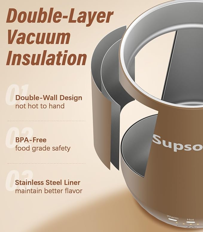 Supsonic - 16oz Self Heating Coffee Mug, Smart Heated Coffee Mug Faster - Image 6