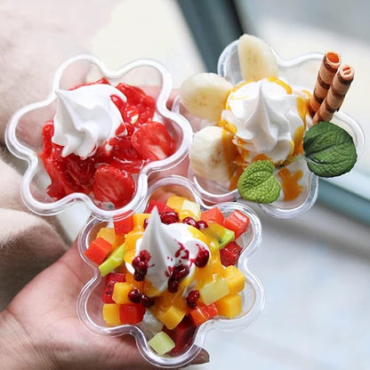 TOFLEN 8 oz Dessert Cups with Spoons, 200 Pack | Clear Plastic, Disposable - Image 4