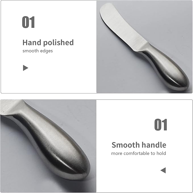 Hetenoyo 2Packs Butter Cheese Spreader Knife Stainless Steel Butter Spreader - Image 5