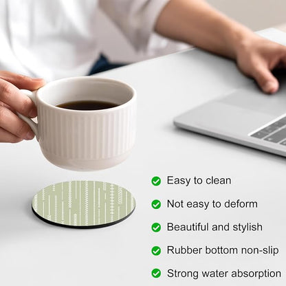Sage Green Coasters Set of 2 Absorbent Coasters - Image 4