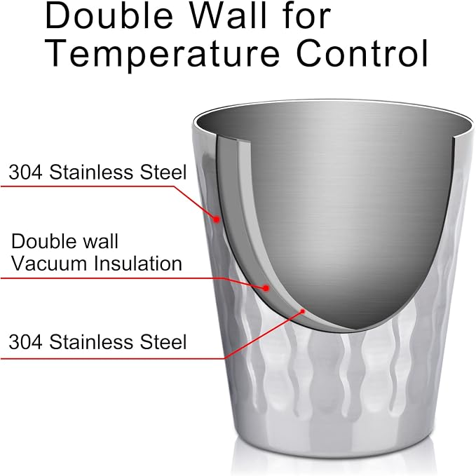 Beasea 10oz Stainless Steel Cups, 4 Pack Double Wall Metal Stackable Insulated - Image 4