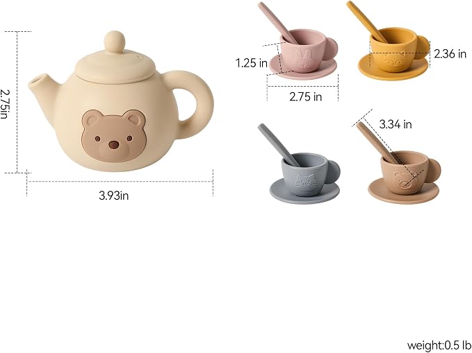 Tea Party Set for Little Girls 1-3 Kids Tea Set 14 Pcs - Image 5