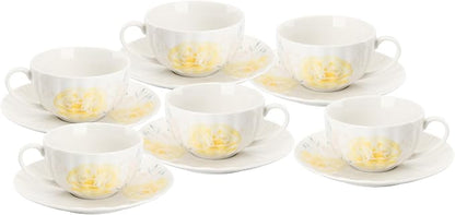 BTaT- Floral Tea Cups and Saucers Set, 7 oz, Porcelain Tea Cups - Image 7