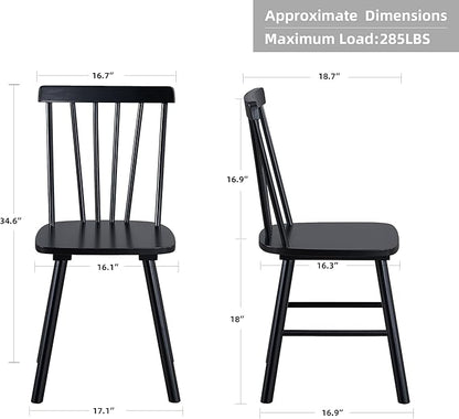 DUHOME Windsor Dining Chairs Set of 6,Farmhouse Style Spindle Back Wood Dining Room Chairs Wooden Kitchen Chair for Home Kitchen,Living Room,Bistro