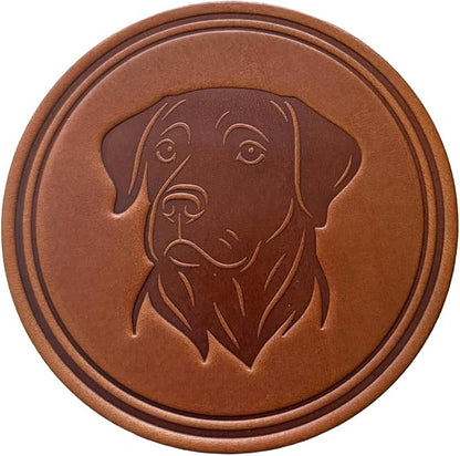 Dog Breed Leather Coasters – Premium Full Grain Table Protectors by Handmade