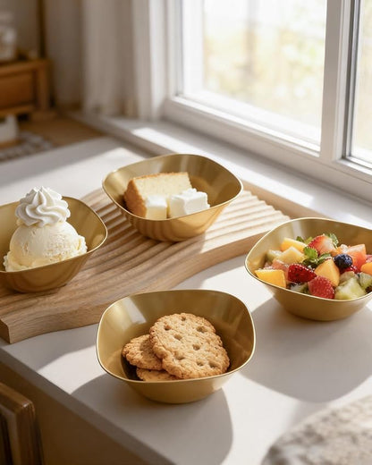 bUCLA 50Pack Gold Plastic Small Bowls - 8oz Disposable Ice - Image 4