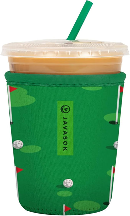 Sok It JavaSok Iced Coffee & Cold Soda Insulated Neoprene Cup Sleeve (Golf, Small: 16-20oz)