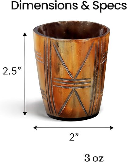 Handicrafts Home Viking Horn Shot Glasses Set of 4, Handmade Natural Ox Horn - Image 5