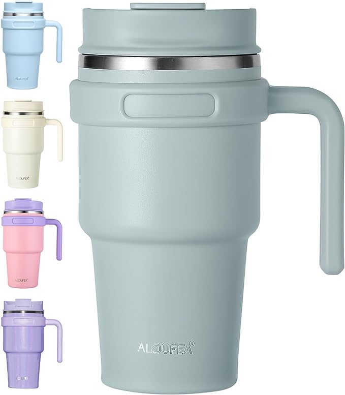 20 oz Insulated Travel Coffee Mug Tumbler by ALOUFEA