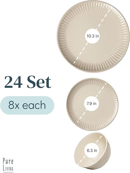 24 Piece Stoneware Dinnerware Set - Image 3