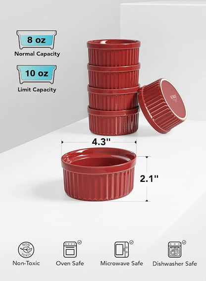 LE TAUCI 8 Oz Ramekins, Creme Brulee Dishes, Porcelain Ramekin Set - Image 5