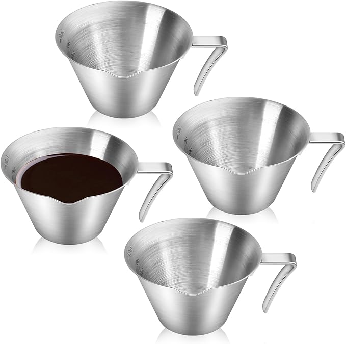 4 Pack Espresso Shot Cups with Handle Espresso Measuring Cup Dishwasher Safe by Aemygo