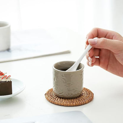 Ceramic Espresso Cups Set of 2-3oz Demitasse Cups - Image 4