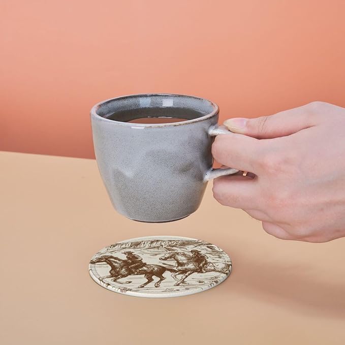 Western Desert Vintage Cowboy Coasters - Image 8