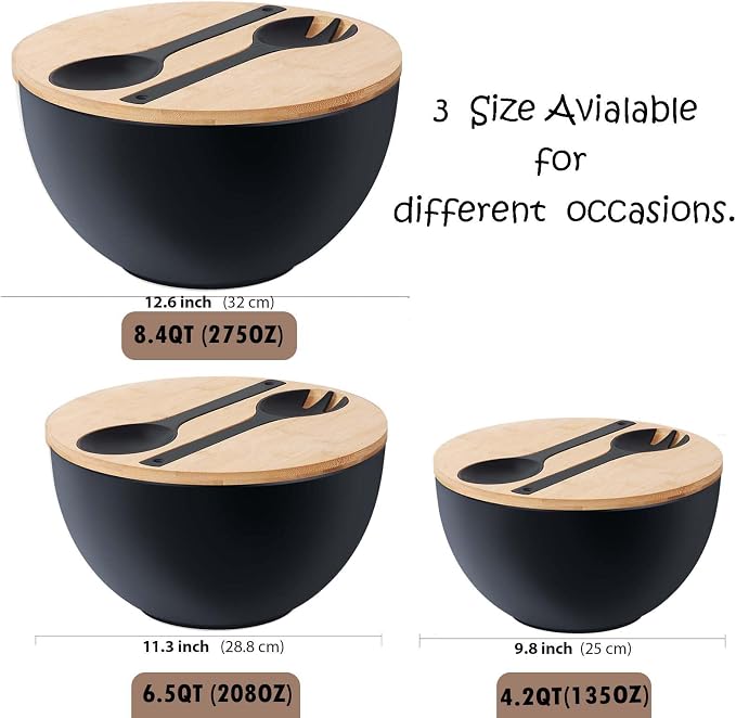 10" Large Salad Serving Bowl - Image 6