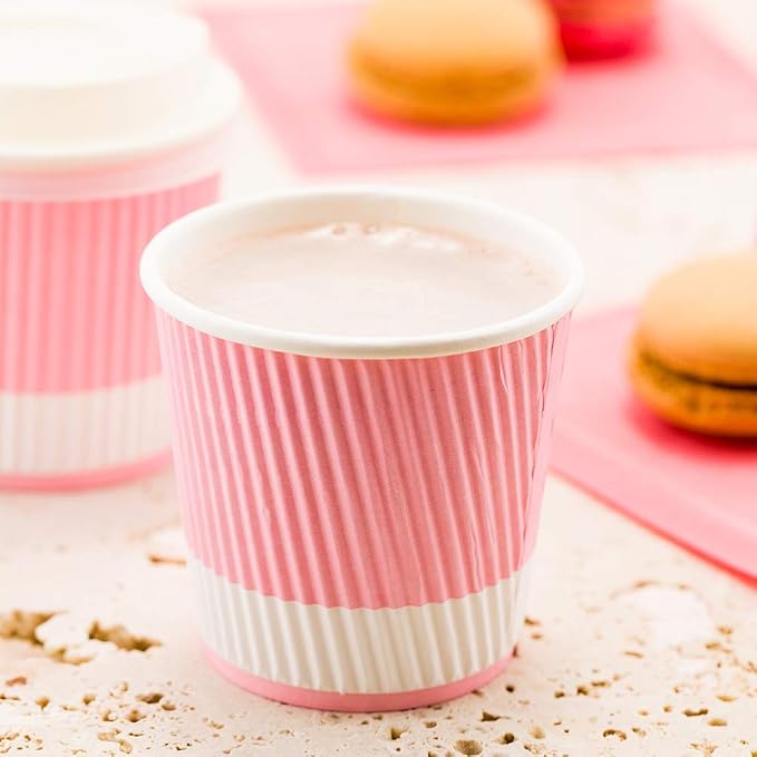 4 oz Light Pink Paper Coffee Cup - Image 7