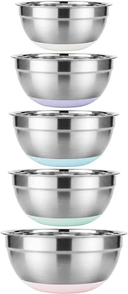 5PCS Stainless Steel Mixing Bowls Set by Unknown