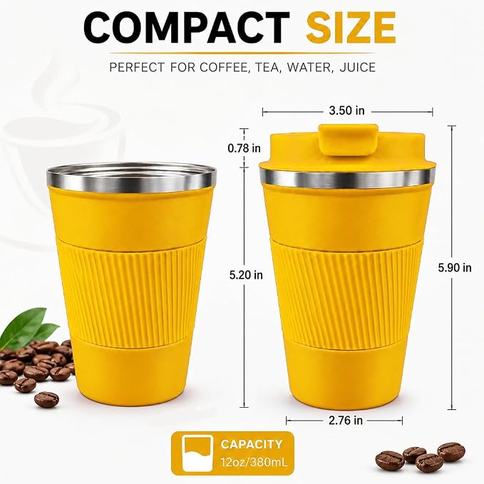 Coffee Mug with Leak Proof Lid, Travel Mug Stainless Steel Tumbler, Double Wall - Image 5