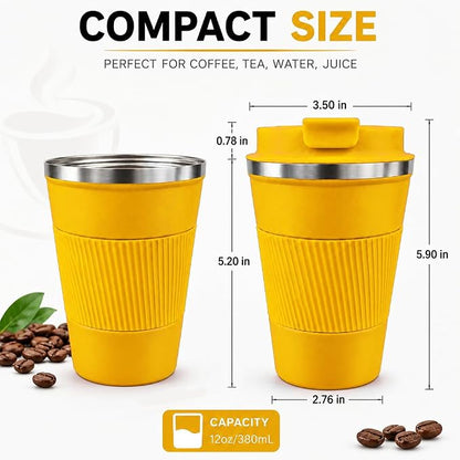 Coffee Mug with Leak Proof Lid, Travel Mug Stainless Steel Tumbler, Double Wall - Image 5
