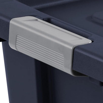 Sterilite 4-Pack Storage Bins with Lids, Heavy Duty Totes, Tuff1, 30 Gallon, Dark Indigo