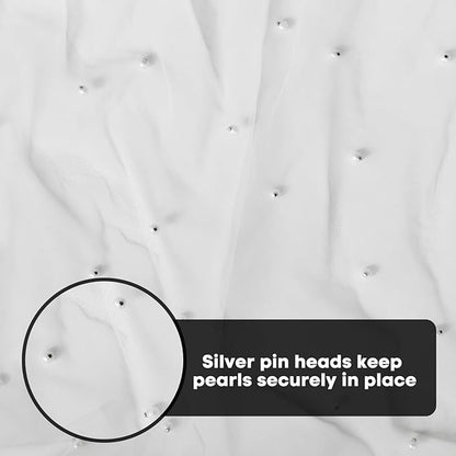 Artoid Mode 6PCS Pearl Gauze Table Runner 120 Inch 10FT, Seasonal Sheer Dining Holiday Wedding Birthday Baby Shower Table Decor for Home Party