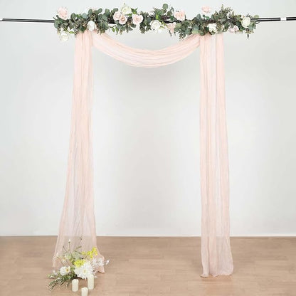 Efavormart 20ft Blush Rose Gold Gauze Cheesecloth Wedding Arch Drapery Fabric - Image 8