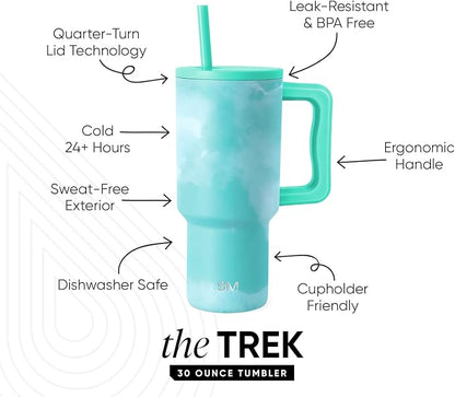 Simple Modern Tumbler with Handle and Straw | 30oz | Tie Dye | Trek Tumbler - Image 2