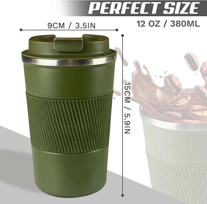 Vacuum Insulated Stainless Steel Travel Coffee Mug, Leak Proof Cup - Image 4