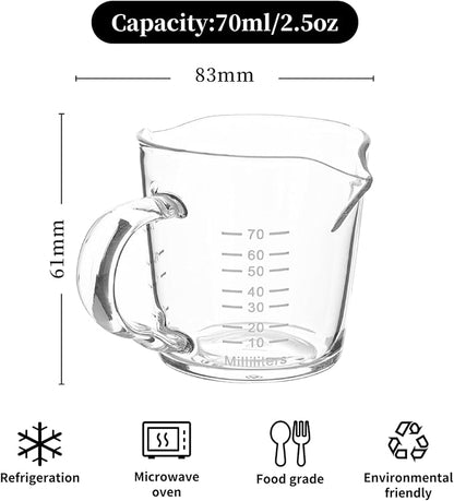 Espresso Shot Glass 3-Ounce Triple Pitcher Barista Double Spouts - Image 4