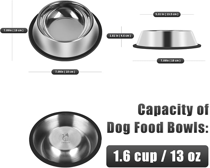 3Pcs Stainless Steel Dog Bowls Set - Image 2
