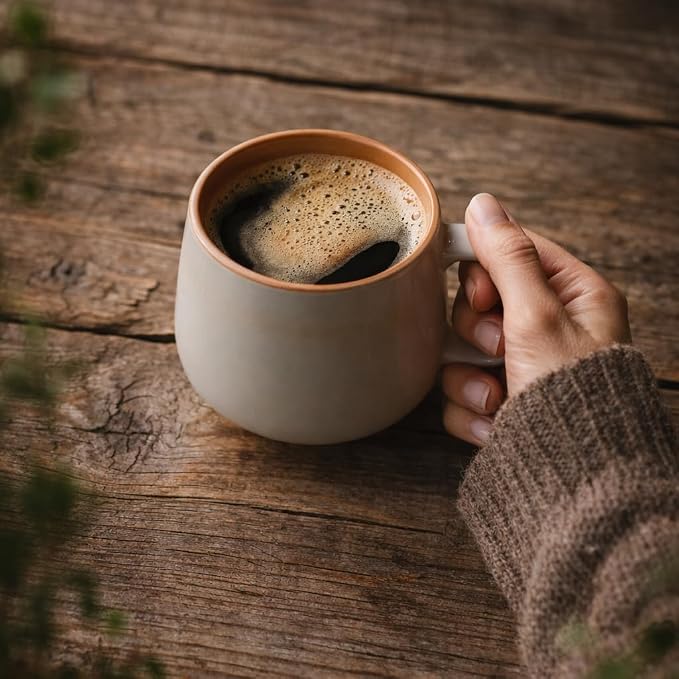 Ava Nord Stoneware Ceramic Coffee Mugs Set of 4 | 12 oz | Sage Ash | Lead-Free - Image 10