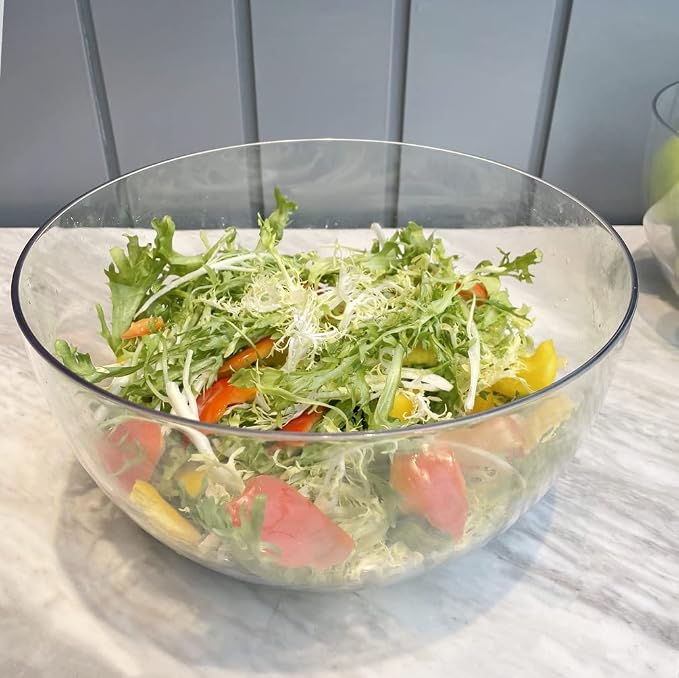 Large Acrylic Salad Bowls and Serving Bowls, Condiments, Break-Resistant Set of - Image 4