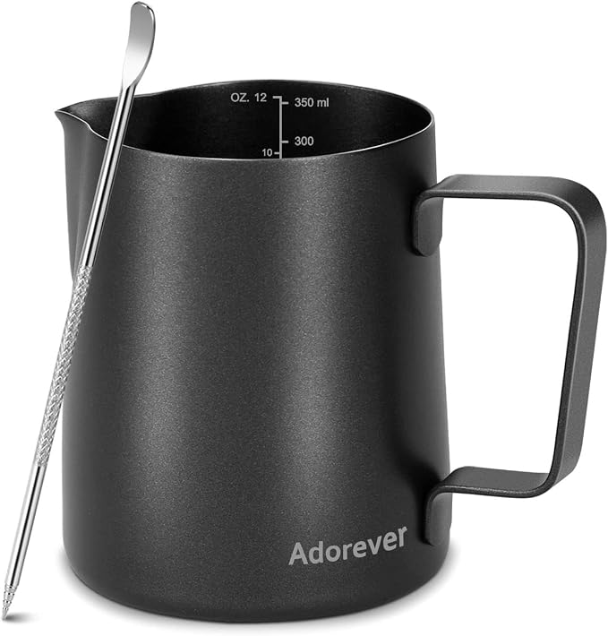 Milk Frothing Pitcher 350ml/12oz Steaming Pitchers Stainless Steel Milk Coffee by Adorever